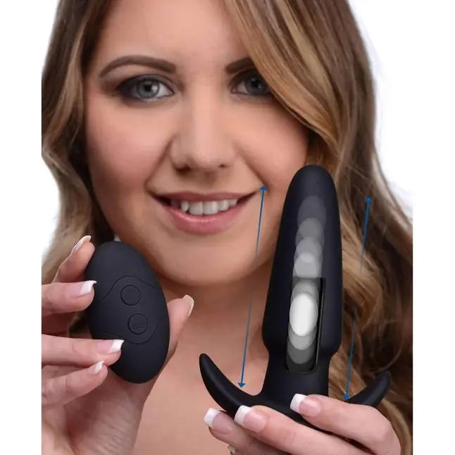 Черная анальная вибропробка Kinetic Thumping 7X Medium Anal Plug - 13,3 см - Thump It. Фотография 3.