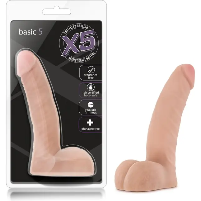 Телесный фаллоимитатор Basic 5 - 14 см - X5. Фотография 5.