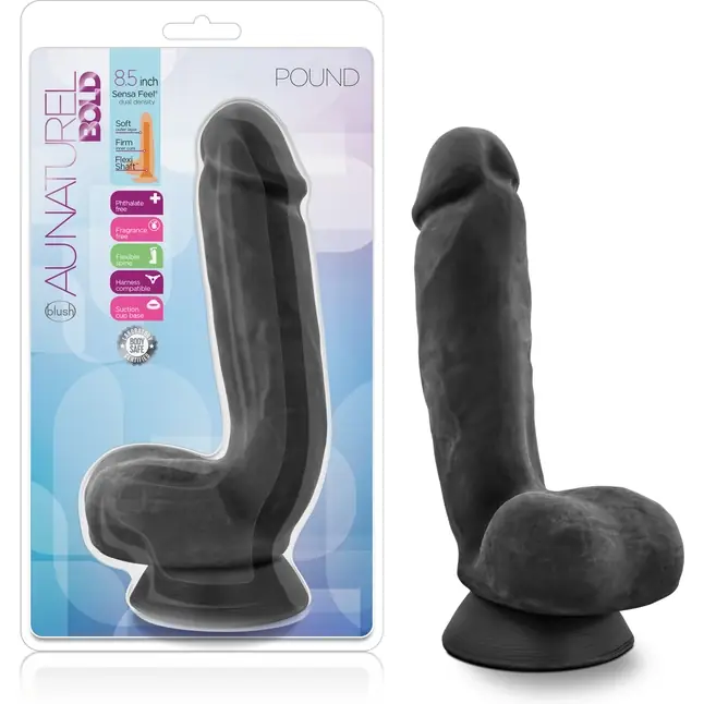 Черный фаллоимитатор Bold Pound 8.5 Inch Dildo - 21,6 см - Au Naturel. Фотография 6.