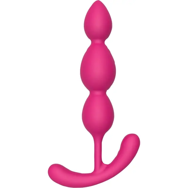 Розовая анальная цепочка Silky Smooth T-Teardrop - 14 см - Essentials