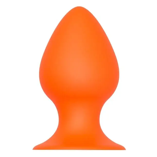 Оранжевая анальная пробка PLUG WITH SUCTION CUP - 7,7 см - Bootyful