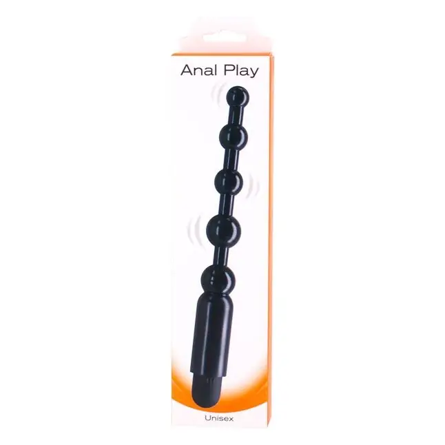 Черная виброцепочка ANAL PLAY - 12,5 см. Фотография 2.