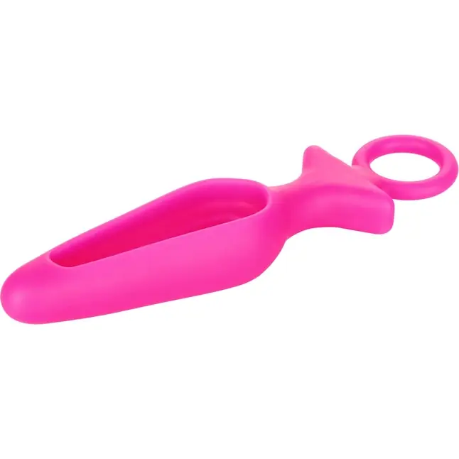 Розовая силиконовая пробка с прорезью Silicone Groove Probe - 10,25 см - Booty Call. Фотография 4.