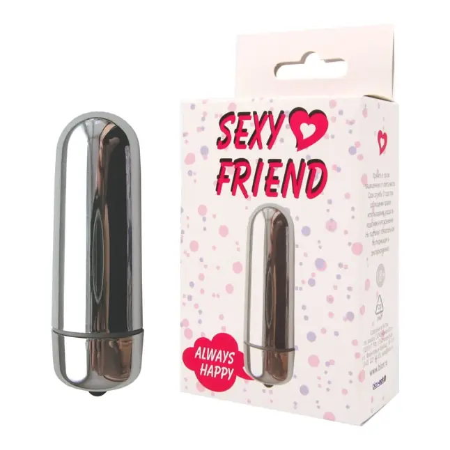 Серебристая гладкая вибропуля Sexy Friend - 8,3 см. Фотография 2.