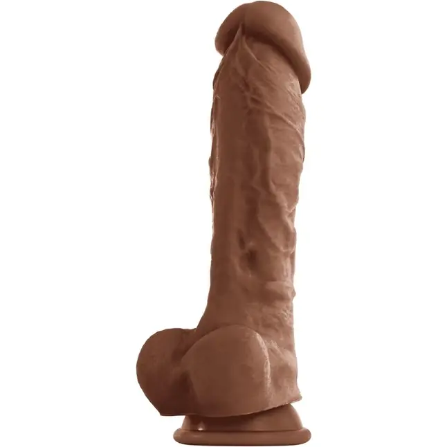 Кофейный фаллоимитатор на присоске 8 Dildo - 24,5 см - Colours