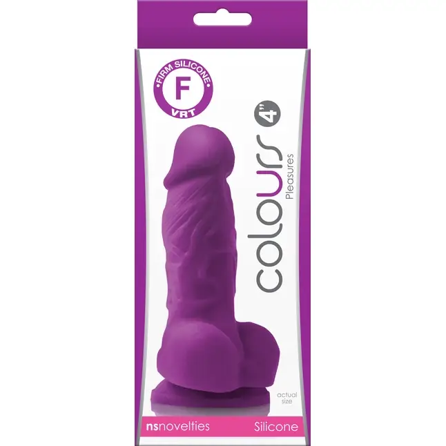 Фиолетовый фаллоимитатор на присоске Pleasures 4 - 14,2 см - Colours. Фотография 2.