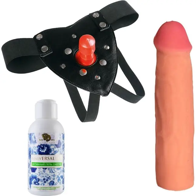 Трусики Harness с реалистичной насадкой-фаллосом с мошонкой №78 - 20,5 см - 390X-XX - Трусики в комплекте с насадкой харнесс