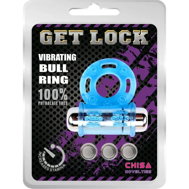 Голубое эрекционное виброкольцо Get Lock - Get Lock. Фотография 2.