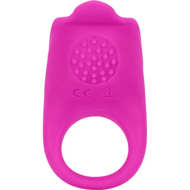 Ярко-розовое эрекционное виброкольцо Silicone Rechargeable Teasing Enhancer - Couples Enhancers. Фотография 4.