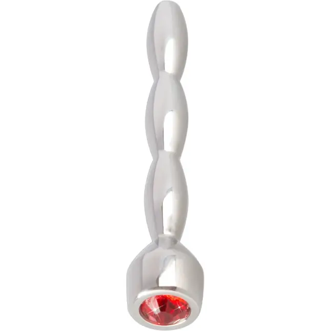 Серебристый уретральный плаг с кристаллом в основании - 7,1 см - You2Toys