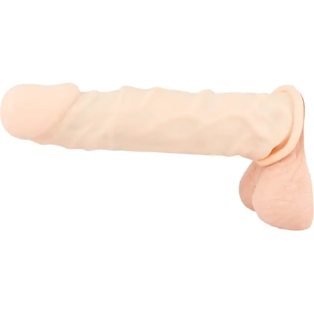 Телесная удлиняющая насадка с вибрацией Silicone Extension Vibrating - 19 см - You2Toys. Фотография 7.