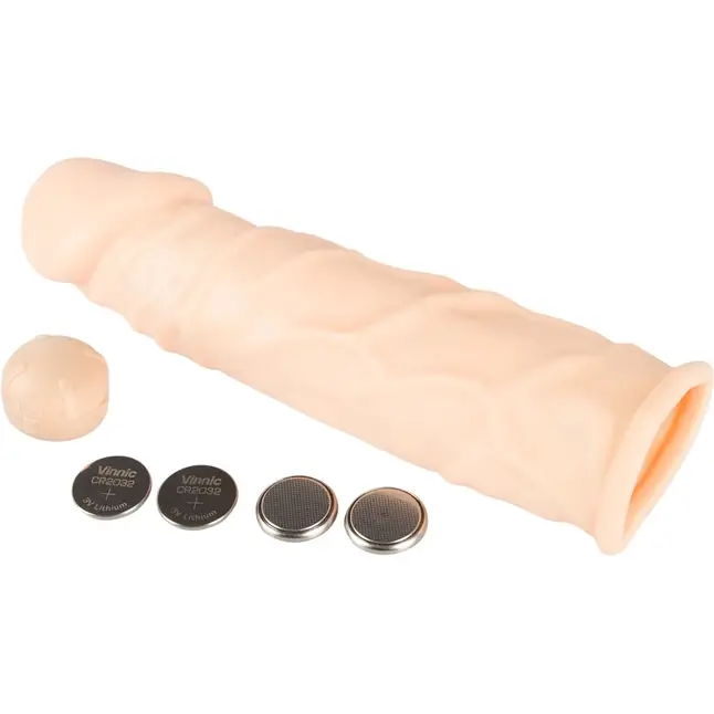 Телесная удлиняющая насадка с вибрацией Silicone Extension Vibrating - 19 см - You2Toys