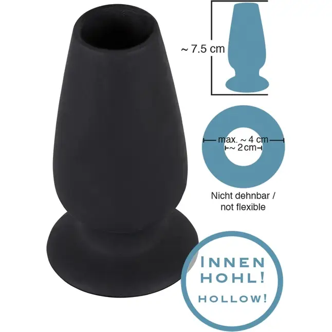 Черная анальная пробка с тоннелем Lust Tunnel Plug S - 7,5 см - You2Toys. Фотография 5.