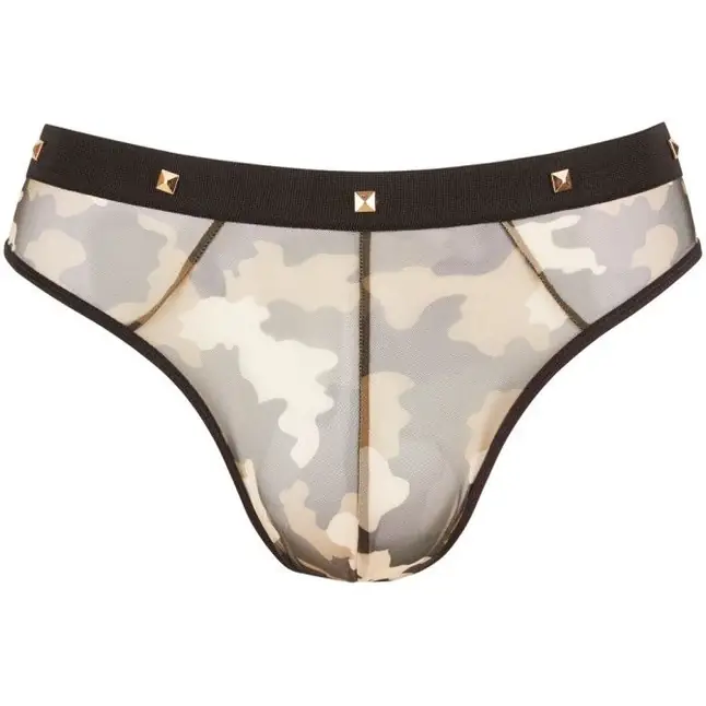 Трусы-стринги камуфляжной расцветки с квадропуклями на поясе - Svenjoyment underwear. Фотография 3.