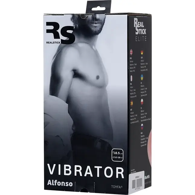 Телесный вибратор-реалистик Alfonso - 18,5 см - RealStick Elite. Фотография 11.