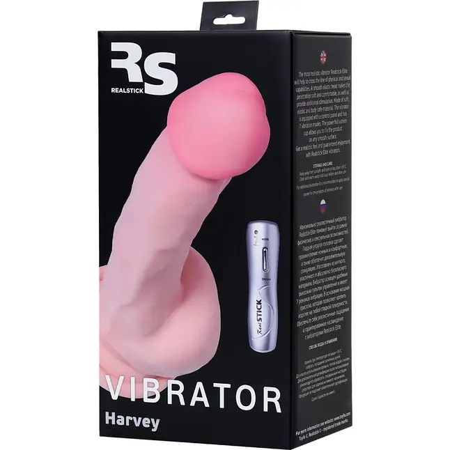 Телесный вибратор-реалистик Harvey - 20 см - RealStick Elite. Фотография 12.