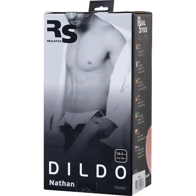Телесный фаллоимитатор-реалистик Nathan - 18,5 см - RealStick Elite. Фотография 6.