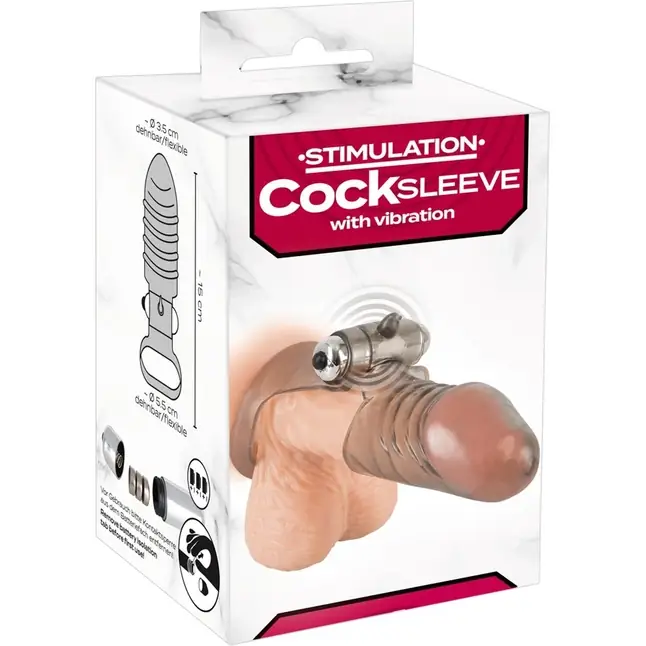 Дымчатая закрытая насадка на пенис с вибропулей - 15 см - You2Toys. Фотография 10.