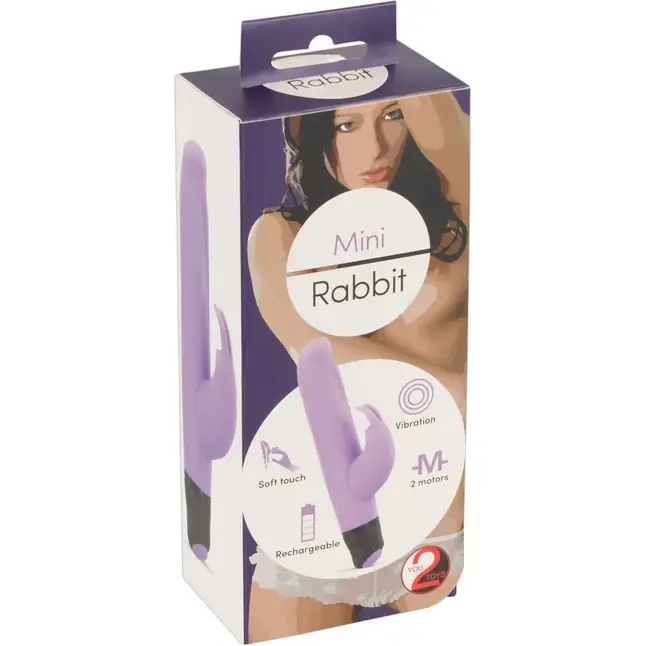Сиреневый мини-вибратор с клиторальным отростком Mini Rabbit - 15,3 см - You2Toys. Фотография 4.