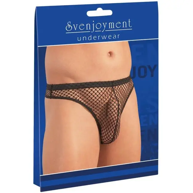 Трусы-стринги из крупной сетки - Svenjoyment underwear. Фотография 3.