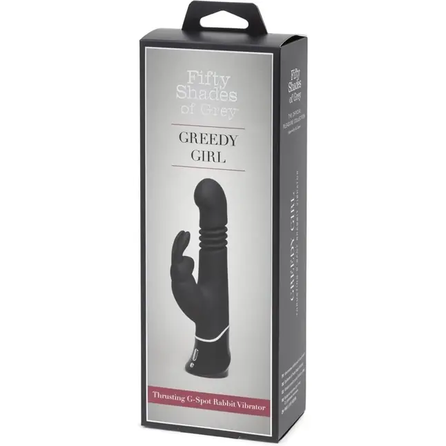 Черный хай-тек вибратор Greedy Girl Thrusting Rabbit Vibrator - 22,8 см - Fifty Shades of Grey. Фотография 5.