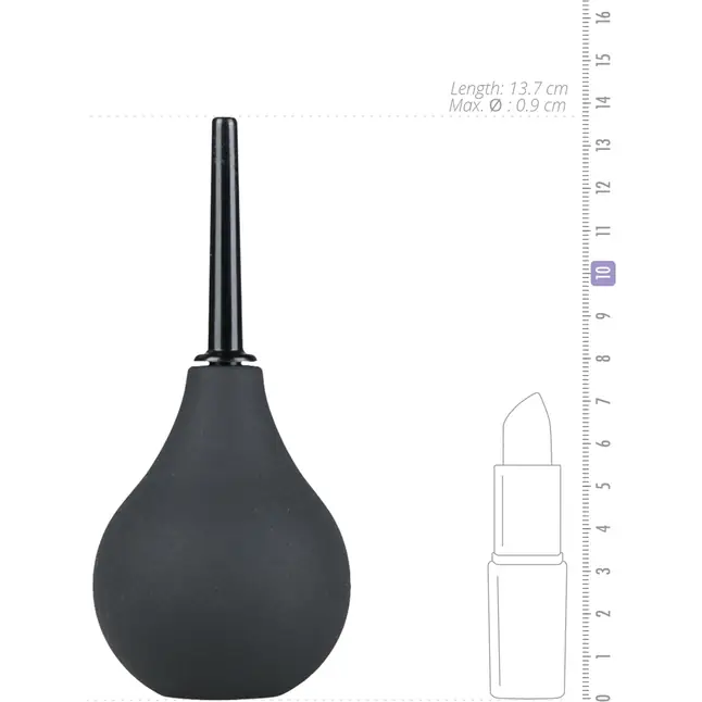 Черный малый анальный душ Black Anal Douche - Anal Collection. Фотография 2.