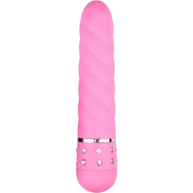 Розовый мини-вибратор Diamond Twisted Vibrator - 11,4 см - Mini Vibe Collection