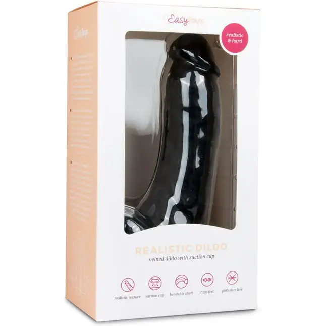 Черный фаллоимитатор Realistic Dildo - 20 см - Dildo Collection. Фотография 3.
