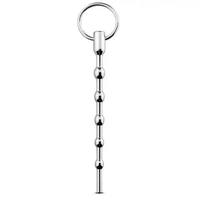 Серебристый уретральный стимулятор Sinner Solid Metal Dilator With Pull Ring - 15,5 см - Sinner Gear Unbendable
