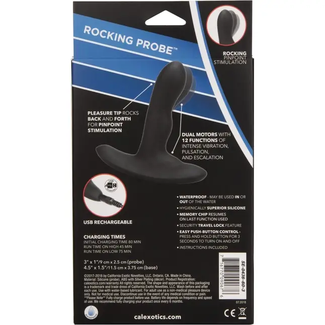 Чёрный вибромассажер простаты Eclipse Rocking Probe - 11,5 см - Eclipse. Фотография 9.