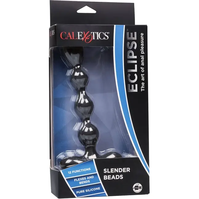 Черный анальный вибростимулятор Eclipse Slender Beads - 17,75 см - Eclipse. Фотография 5.