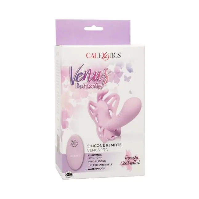 Нежно-розовая вибробабочка Silicone Remote Venus с пультом ДУ - Venus Butterfly. Фотография 2.