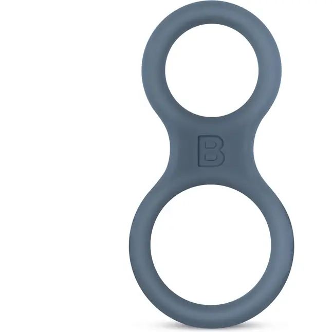 Темно-серое двойное эрекционное кольцо из силикона - Boners