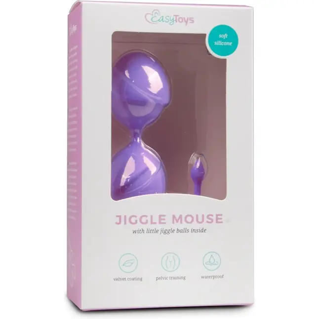 Фиолетовые вагинальные шарики Jiggle Mouse - Geisha Collection. Фотография 5.