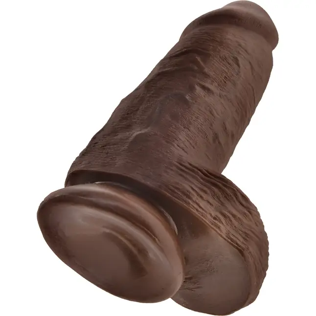 Коричневый фаллоимитатор на присоске Chubby - 22,9 см - King Cock. Фотография 4.