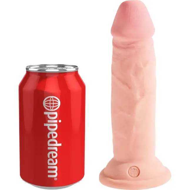 Телесный фаллоимитатор на присоске 6 Triple Density Cock - 18,4 см - King Cock Plus. Фотография 3.