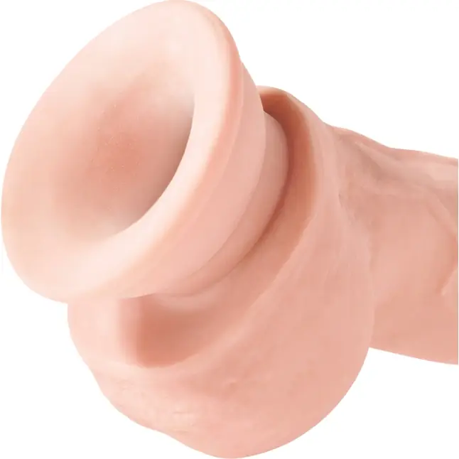 Телесный фаллоимитатор на присоске 8 Triple Density Fat Cock with Balls - 24,1 см - King Cock Plus. Фотография 8.