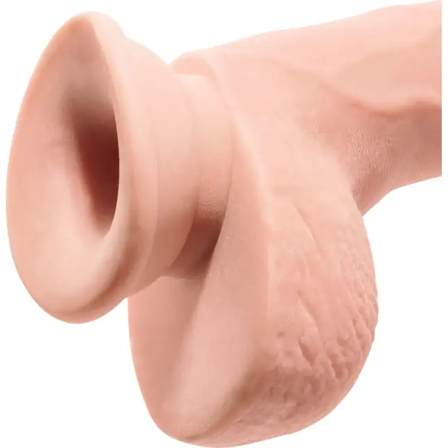 Телесный фаллоимитатор на присоске 9 Triple Density Cock with Balls - 24,1 см - King Cock Plus. Фотография 8.
