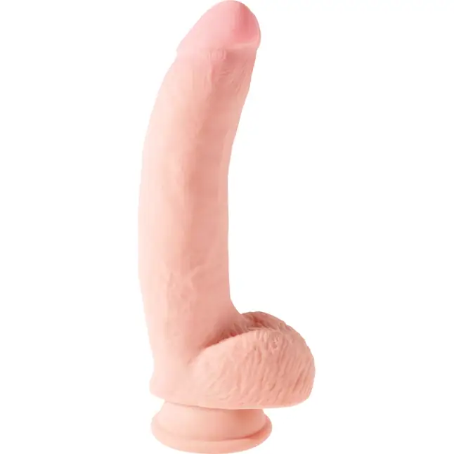 Телесный фаллоимитатор на присоске 10 Triple Density Cock with Balls - 26,7 см - King Cock Plus