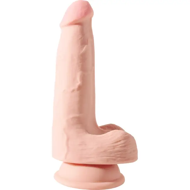 Телесный фаллоимитатор на присоске 5 Triple Density Cock with Balls - 17,78 см - King Cock Plus