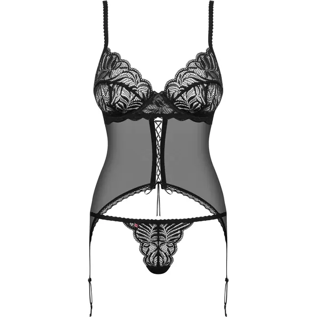 Кружевной корсаж Contica с маленькой шнуровкой по центру - Sexy. Фотография 3.