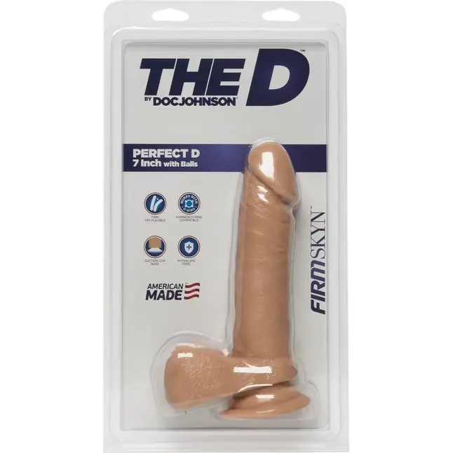 Гибкий фаллоимитатор Perfect D FIRMSKYN 7 with Balls - 17,78 см - The D. Фотография 2.