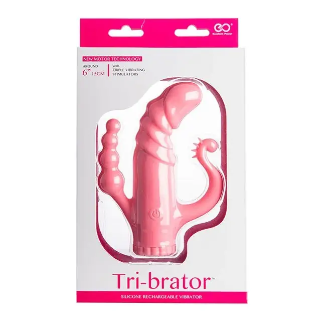 Розовый G-стимулятор с дополнительными отростками TRI-BRATOR - 15 см. Фотография 2.
