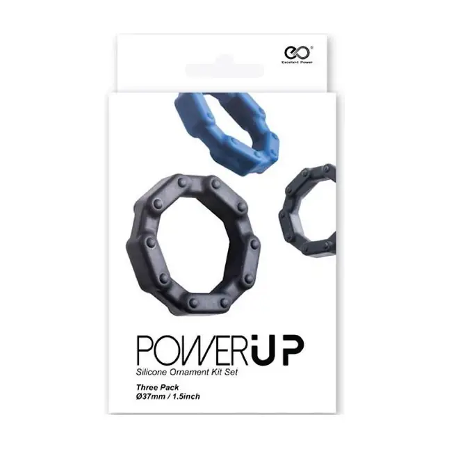 Набор из 3 разноцветных эрекционных колец Power Up. Фотография 2.