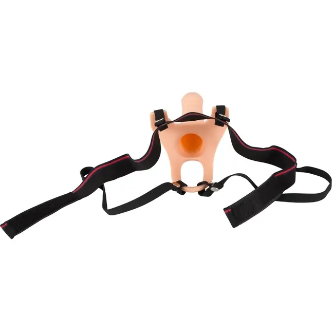 Силиконовый полый страпон на ремнях Silicone Strap-on - 19 см - You2Toys. Фотография 2.