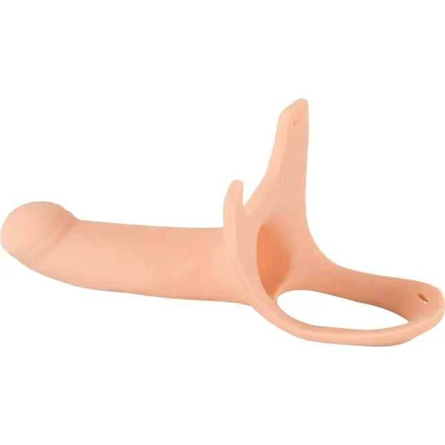 Силиконовый полый страпон на ремнях Silicone Strap-on - 19 см - You2Toys. Фотография 5.