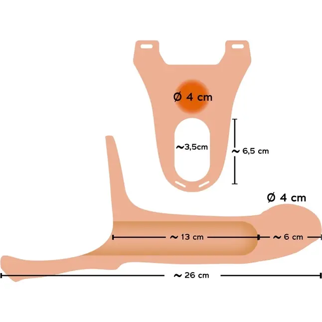 Силиконовый полый страпон на ремнях Silicone Strap-on - 19 см - You2Toys. Фотография 6.