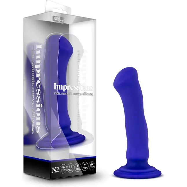 Синий перезаряжаемый вибратор Nude Impressions 01 - 15 см - Nude Impressions. Фотография 6.