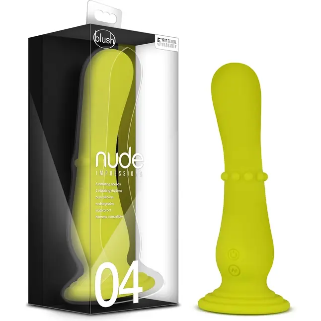 Желтый вибратор на присоске Nude Impressions 04 - 18 см - Nude Impressions. Фотография 4.