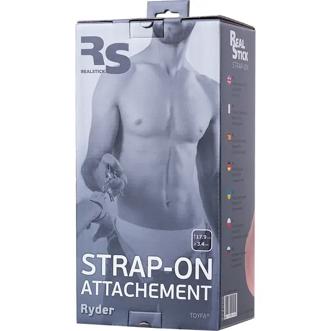 Телесная насадка для страпона Ryder - 17,9 см - RealStick Strap-On. Фотография 6.